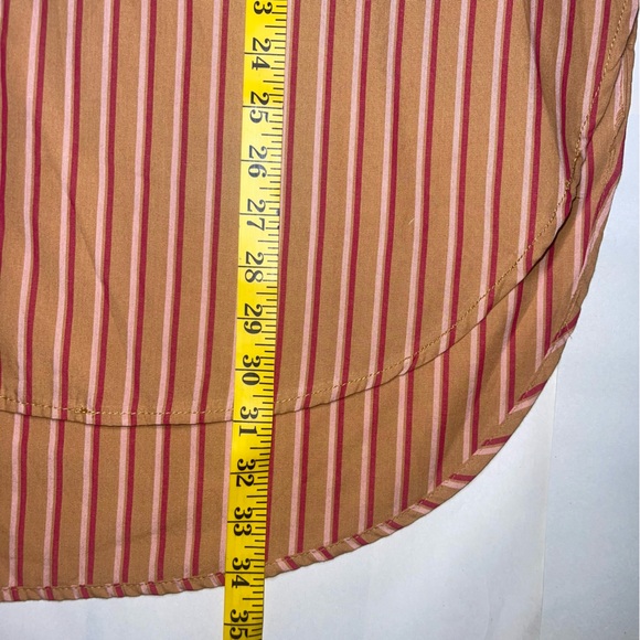 Maeve Orange Striped Button Down Shirt - Picture 7 of 7